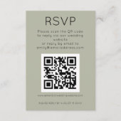 Carte D'accompagnement Code QR simple Soft Sage Wedding RSVP (Devant)
