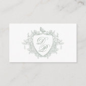 Carte D'accompagnement Code QR site web monogramme vert sauge mariage (Dos)