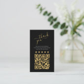 Carte D'accompagnement Code QR social or pour une critique en or (Debout devant)