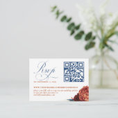 Carte D'accompagnement Code QR Terracotta Mariage Floral RSVP Enclôture C (Debout devant)