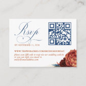 Carte D'accompagnement Code QR Terracotta Mariage Floral RSVP Enclôture C (Devant)