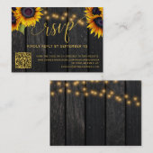 Carte D'accompagnement Code QR tournesol rustique élégant mariage RSVP (Devant / Derrière)