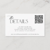 Carte D'accompagnement Code QR vers le site web détails mariages modernes (Devant)