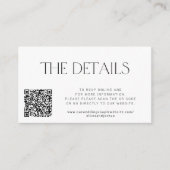 Carte D'accompagnement Code QR vers les détails du mariage pour les invit (Devant)