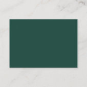 Carte D'accompagnement Code QR vert Emerald moderne Script Wedding RSVP (Dos)
