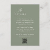Carte D'accompagnement Code QR Vert Muet Classique Mariage Élégant (Devant)