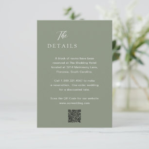 Carte D'accompagnement Code QR Vert Muet Classique Mariage Élégant