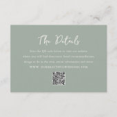 Carte D'accompagnement Code QR Vert Sauge Élégant Mariage Moderne (Devant)