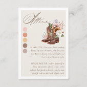 Carte D'accompagnement Code robe complet Floral Western Boots Mariage (Devant)