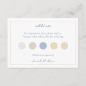Carte D'accompagnement Code robe complet Pastels Mariage RSVP (Devant)