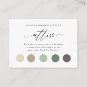 Carte D'accompagnement Code robe couleur de mariage élégant Insertion (Devant)