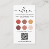 Carte D'accompagnement Code robe mariage de automne - Palette de couleurs (Devant)