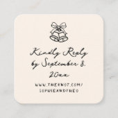 Carte D'accompagnement Code RSVP Qr. de mariage irrégulier tiré à la main (Devant)