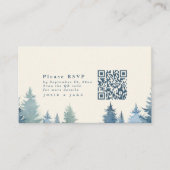 Carte D'accompagnement Code rsvp qr vert des pins molles (Devant)