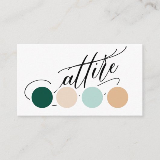 Carte D'accompagnement Code vestimentaire de la tenue mariage insérer le  (Devant)