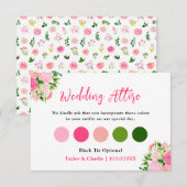Carte D'accompagnement Code vestimentaire Fleurs roses roses mariage (Devant / Derrière)