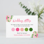 Carte D'accompagnement Code vestimentaire Fleurs roses roses mariage (Debout devant)