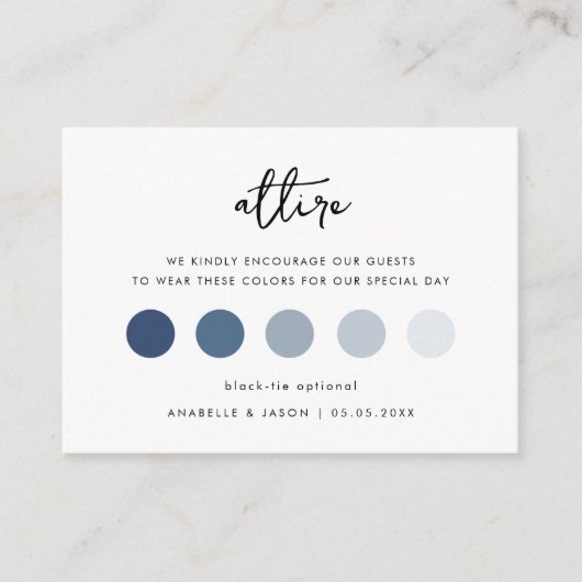 Carte D'accompagnement Code vestimentaire Mariage de script simple Attrai (Devant)