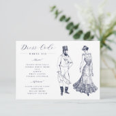 Carte D'accompagnement Code vestimentaire mariage Dessins élégants vintag (Debout devant)