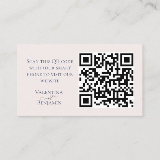 Carte D'accompagnement code vestimentaire mariage insérer bleu beige QR (Dos)
