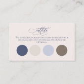 Carte D'accompagnement code vestimentaire mariage insérer bleu beige QR (Devant)