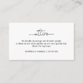 Carte D'accompagnement Code vestimentaire Mariage moderne (Devant)