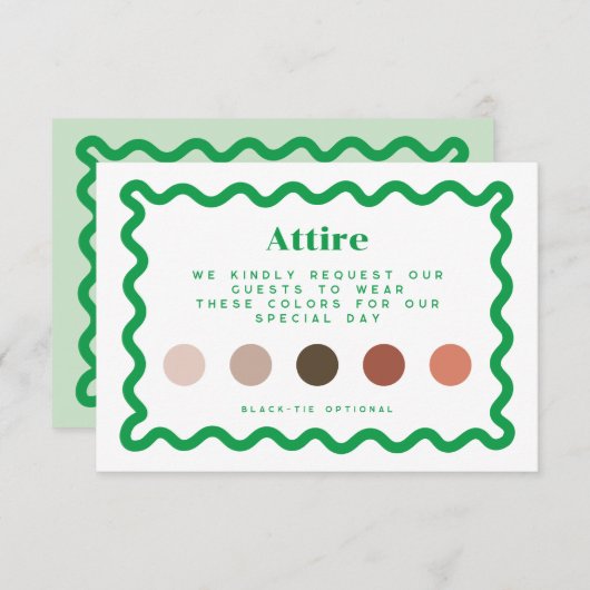 Carte D'accompagnement Code vestimentaire Mariage moderne Insertion (Devant / Derrière)