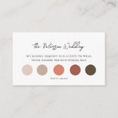 Carte D'accompagnement Code vestimentaire Mariage moderne Insertion (Devant)