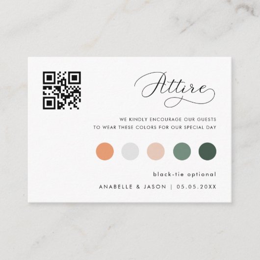 Carte D'accompagnement Code vestimentaire Mariage spécial Code vestimenta (Devant)