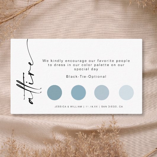 Carte D'accompagnement Code vestimentaire minimaliste Mariage