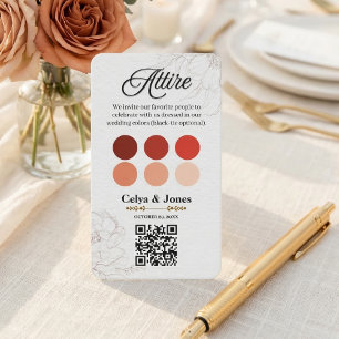 Carte D'accompagnement Code vestimentaire pour la tenue de mariage Nuanci