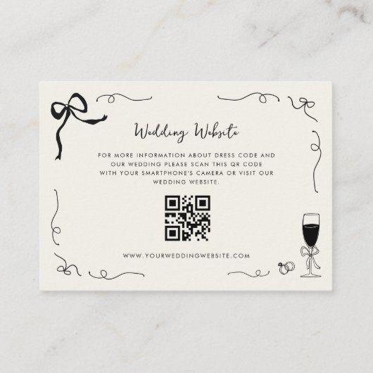 Carte D'accompagnement Code vestimentaire tiré à la main Mariage invité C (Dos)