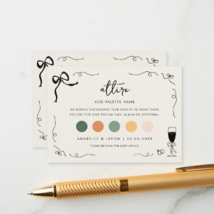 Carte D'accompagnement Code vestimentaire tiré à la main Mariage invité C