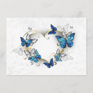 Carte D'accompagnement Coeur bijoux avec papillons Morpho