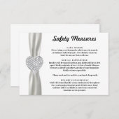 Carte D'accompagnement Cœur de Diamant Ruban Blanc Mesures de Sécurité (Devant / Derrière)