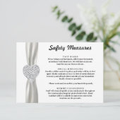 Carte D'accompagnement Cœur de Diamant Ruban Blanc Mesures de Sécurité (Debout devant)