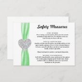 Carte D'accompagnement Cœur de Diamant Ruban Vert Mesures de Sécurité (Devant / Derrière)