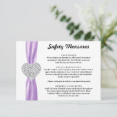 Carte D'accompagnement Cœur de Diamant Ruban Violet Mesures de Sécurité (Debout devant)