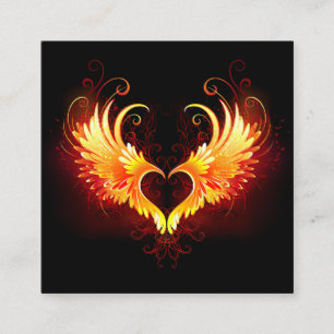 Carte D'accompagnement Cœur de feu d'ange avec des ailes