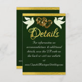 Carte D'accompagnement Coeur & Doves, Code QR - Emerald/Gold (Devant / Derrière)