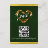 Carte D'accompagnement Coeur & Doves, Code QR - Emerald/Gold (Dos)