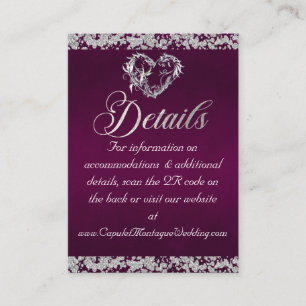 Carte D'accompagnement Coeur et Parties scintillant romantiques, Code QR