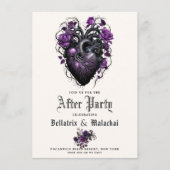 Carte D'accompagnement Cœur floral gothique profond violet améthyste Afte (Devant)