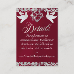 Carte D'accompagnement Coeur romantique, colombe et Parties scintillant, 