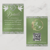 Carte D'accompagnement Coeur romantique, colombe et Parties scintillant, (Devant / Derrière)