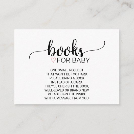 Carte D'accompagnement Coeur rose | Insertion de demande de carnet de cal (Devant)