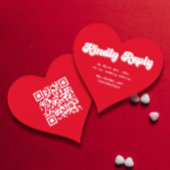 Carte D'accompagnement Coeur Rouge et rose Valentines Mariage RSVP do-it-