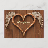 Carte D'accompagnement Cœur rustique avec ailes Réception de mariage en b (Devant)