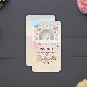 Carte D'accompagnement Coeurs amusants et Baby shower arc-en-ciel