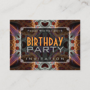 Carte D'accompagnement Coeurs d'amour fractal Anniversaire Mini Invitatio